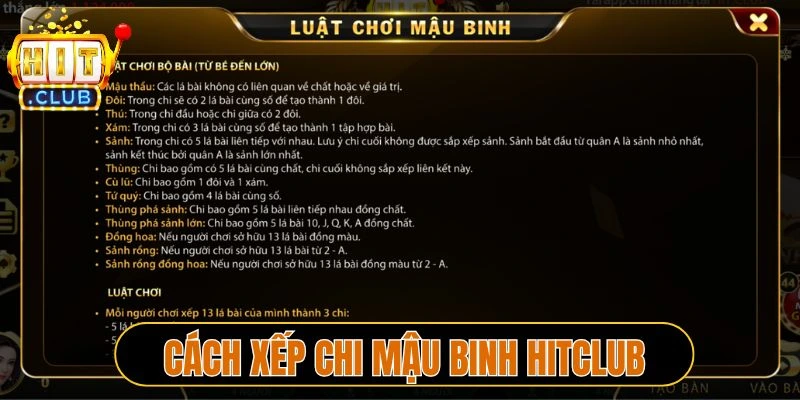 Cách xếp chi Mậu binh Hitclub
