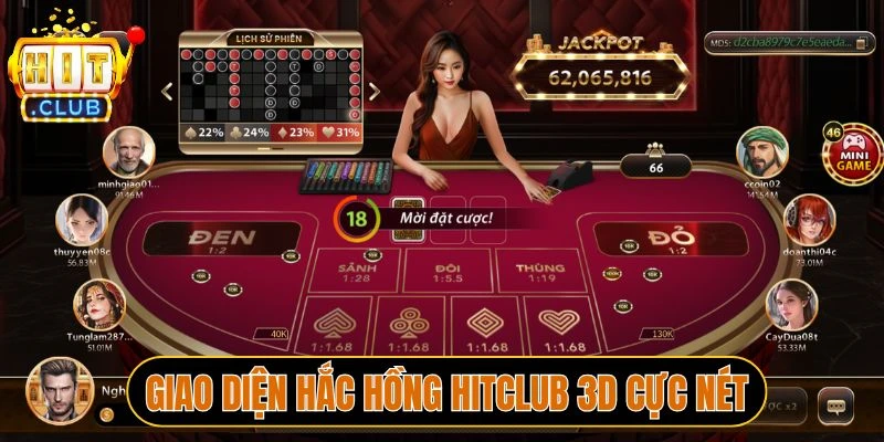 Giao diện Hắc hồng Hitclub 3D cực nét