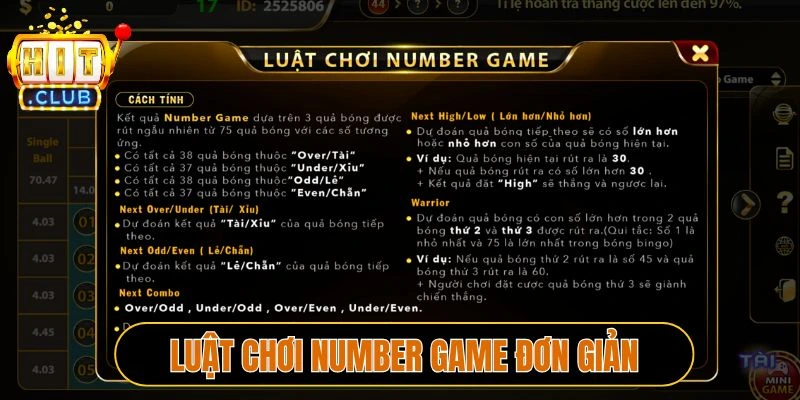 Luật chơi Number game đơn giản